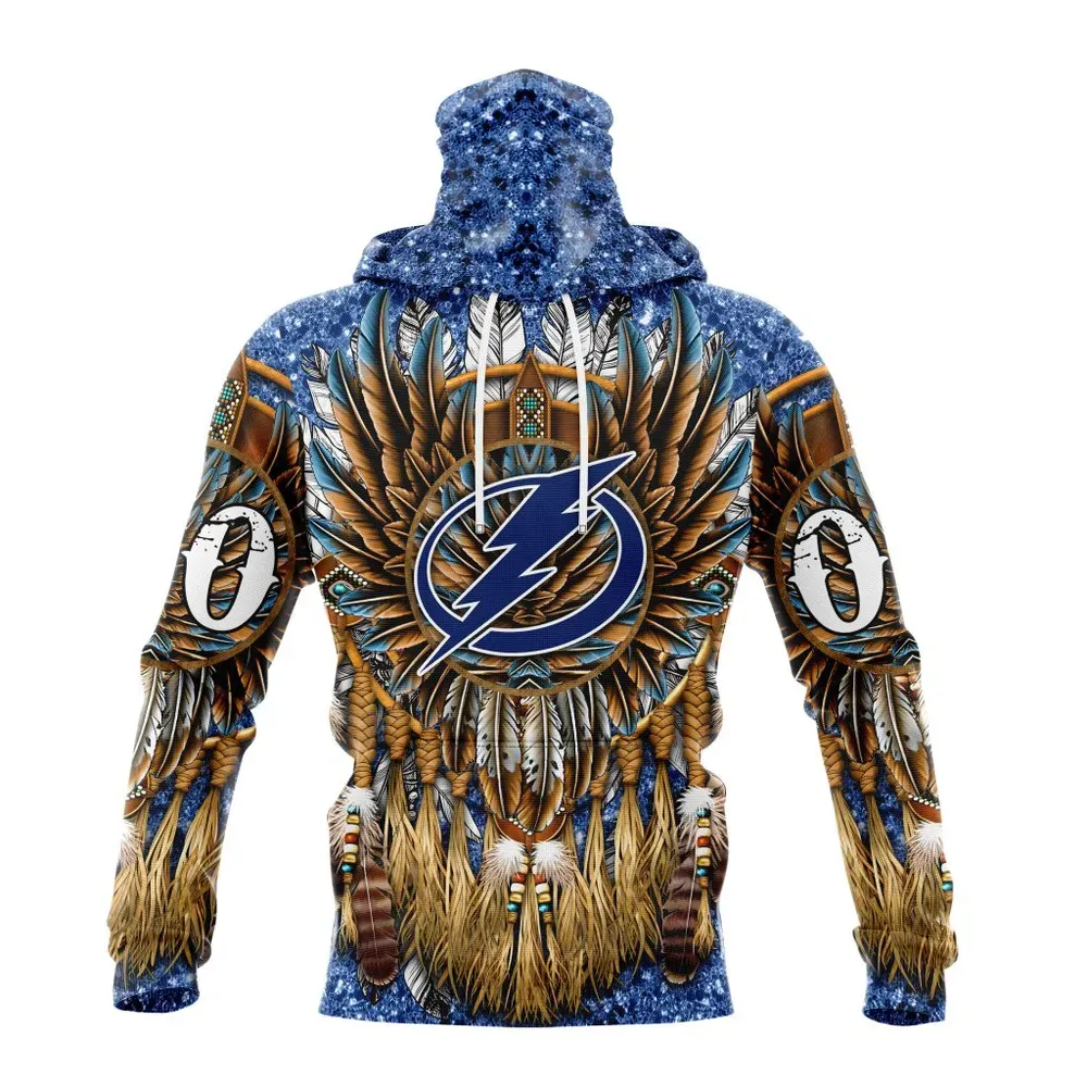 NHL Tampa Bay Lightning Special Native Costume Design St2201 Mask Hoodie