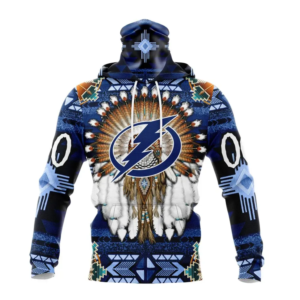 NHL Tampa Bay Lightning Special Native Costume Design St2202 Mask Hoodie