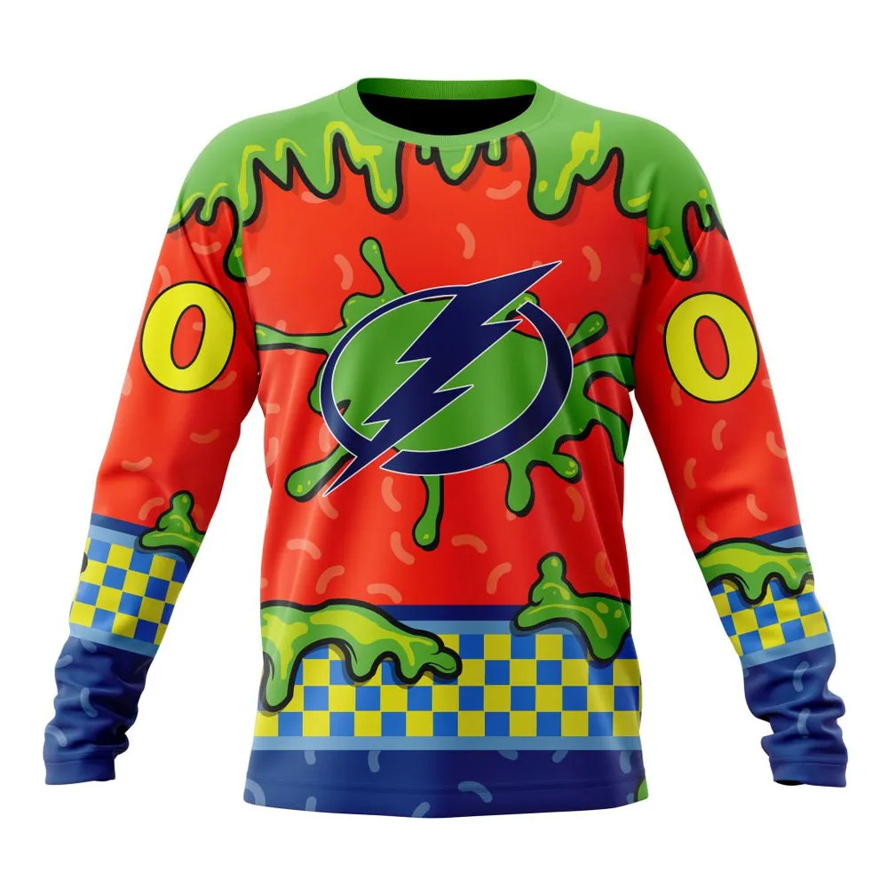 NHL Tampa Bay Lightning Special Nickelodeon Design St2301 Long Sleeved Sweatshirt 