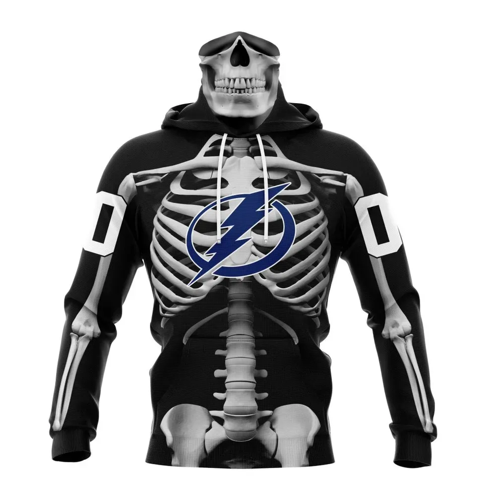 NHL Tampa Bay Lightning Special Skeleton Costume For Halloween St2301 Mask Hoodie