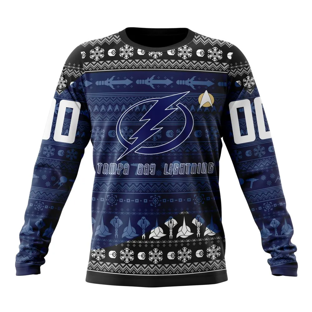 NHL Tampa Bay Lightning Special Star Trek Design St2201 Long Sleeved Sweatshirt 