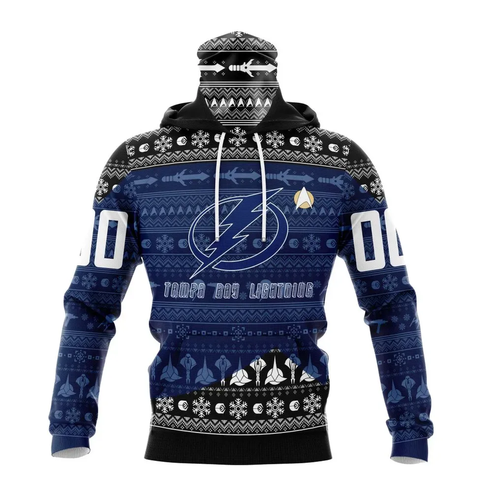 NHL Tampa Bay Lightning Special Star Trek Design St2201 Mask Hoodie