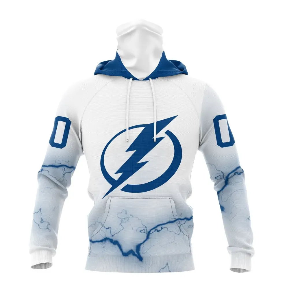 NHL Tampa Bay Lightning Special Whiteout Design St2401 Mask Hoodie