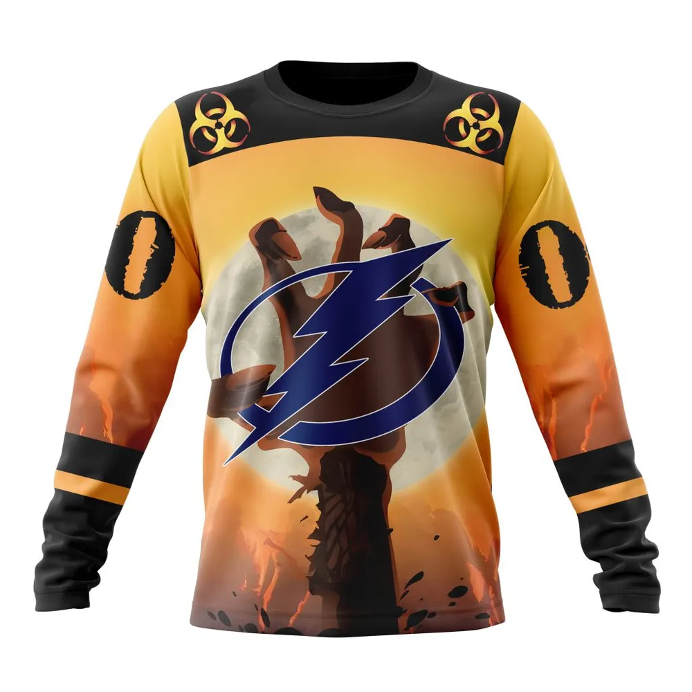 NHL Tampa Bay Lightning Special Zombie Design For Halloween St2305 Long Sleeved Sweatshirt 