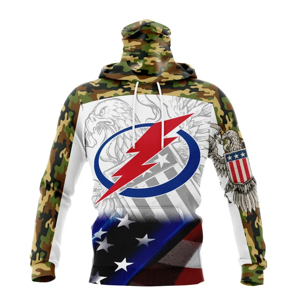 NHL Tampa Bay Lightning | Specialized Design With Our America Flag And Our America Eagle Mask Hoodie