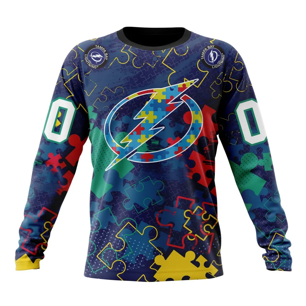 NHL Tampa Bay Lightning | Specialized Fearless Aganst Autism Long Sleeved Sweatshirt 