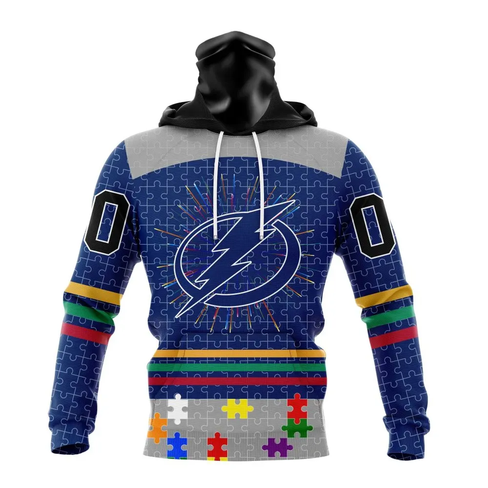 NHL Tampa Bay Lightning | Specialized Fearless Aganst Autism V0122 Mask Hoodie