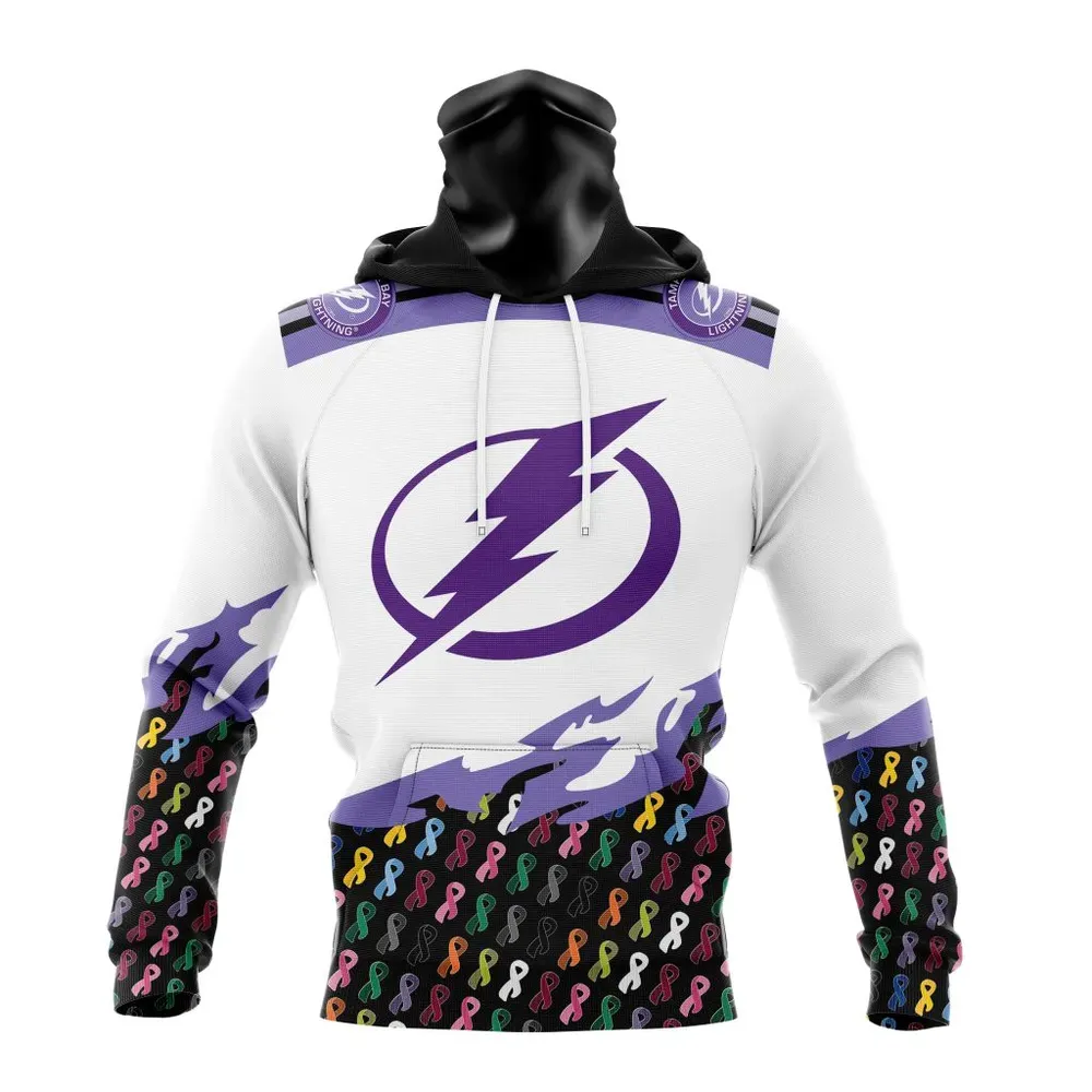 NHL Tampa Bay Lightning | Specialized Kits In October We Stand Together We Can Beat Cancer Mask Hoodie