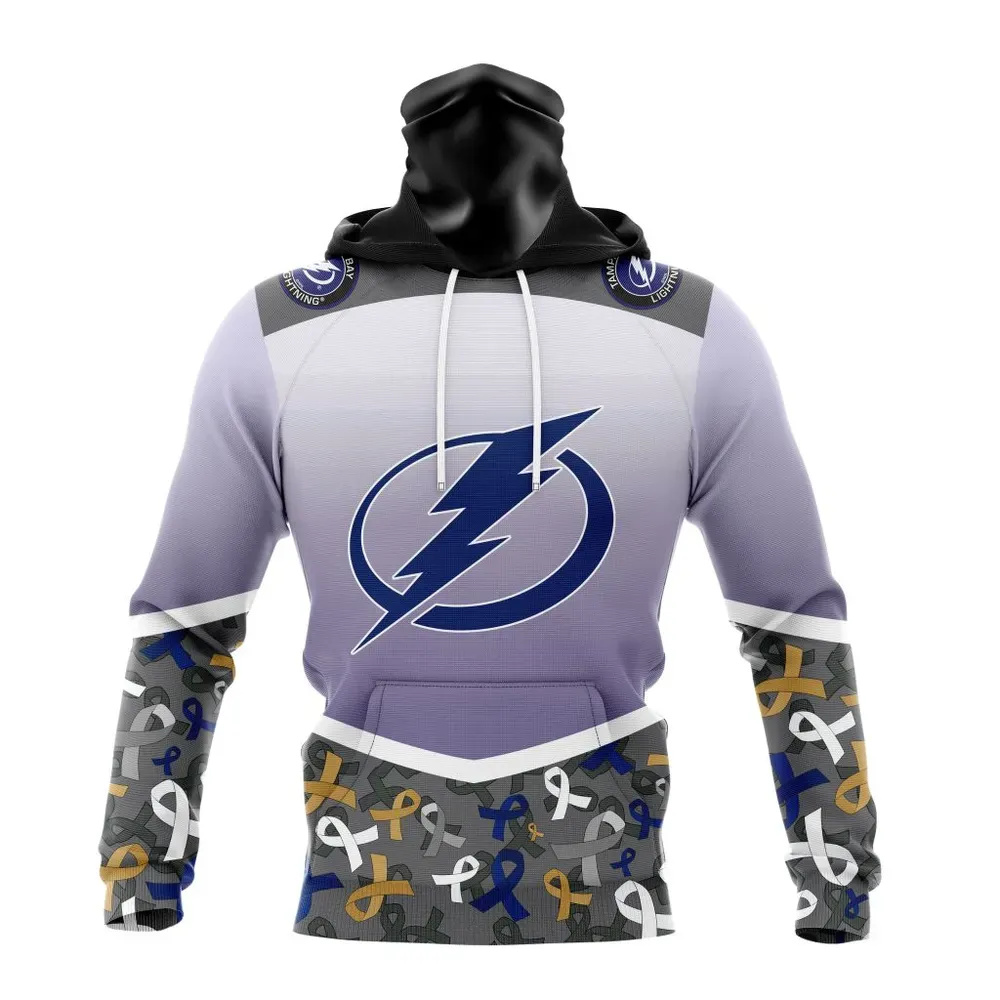 NHL Tampa Bay Lightning | Specialized Sport Fights Again All Cancer V0122 Mask Hoodie