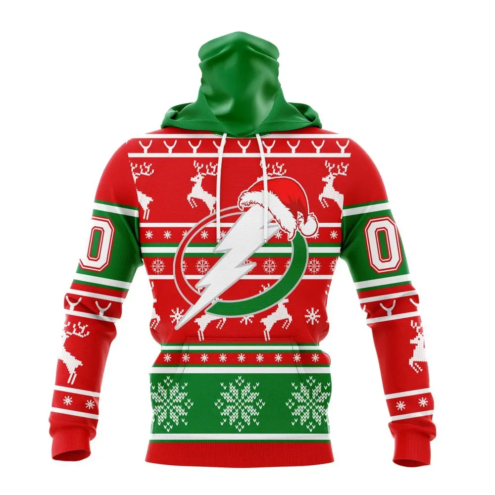 NHL Tampa Bay Lightning | Specialized Unisex Christmas Is Coming V02 Mask Hoodie