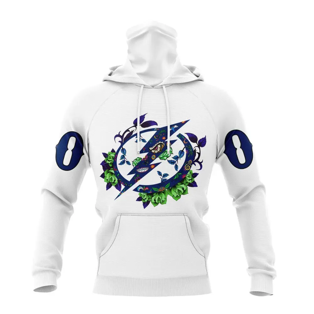 NHL Tampa Bay Lightning | Specialized Unisex Kits Dia De Muertos Mask Hoodie