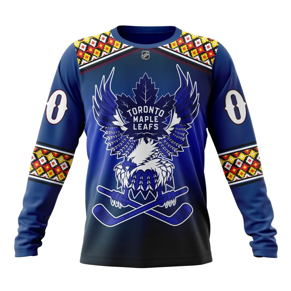 NHL Toronto Maple Leafs | Celebrate Indigenous Culture With Specialized Wasac Night V0122 Long Sleeved Sweatshirt 