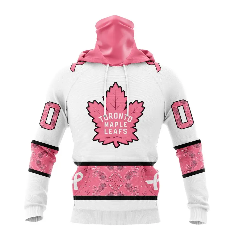 NHL Toronto Maple Leafs In Classic Style With Paisley! In October We Wear Pink Breast Cancer Mask Hoodie