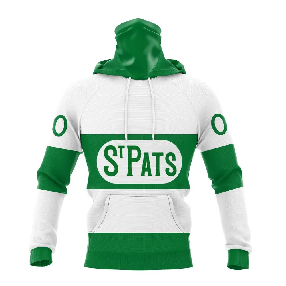 NHL Toronto Maple Leafs Personalize White St. Pats Kits Mask Hoodie