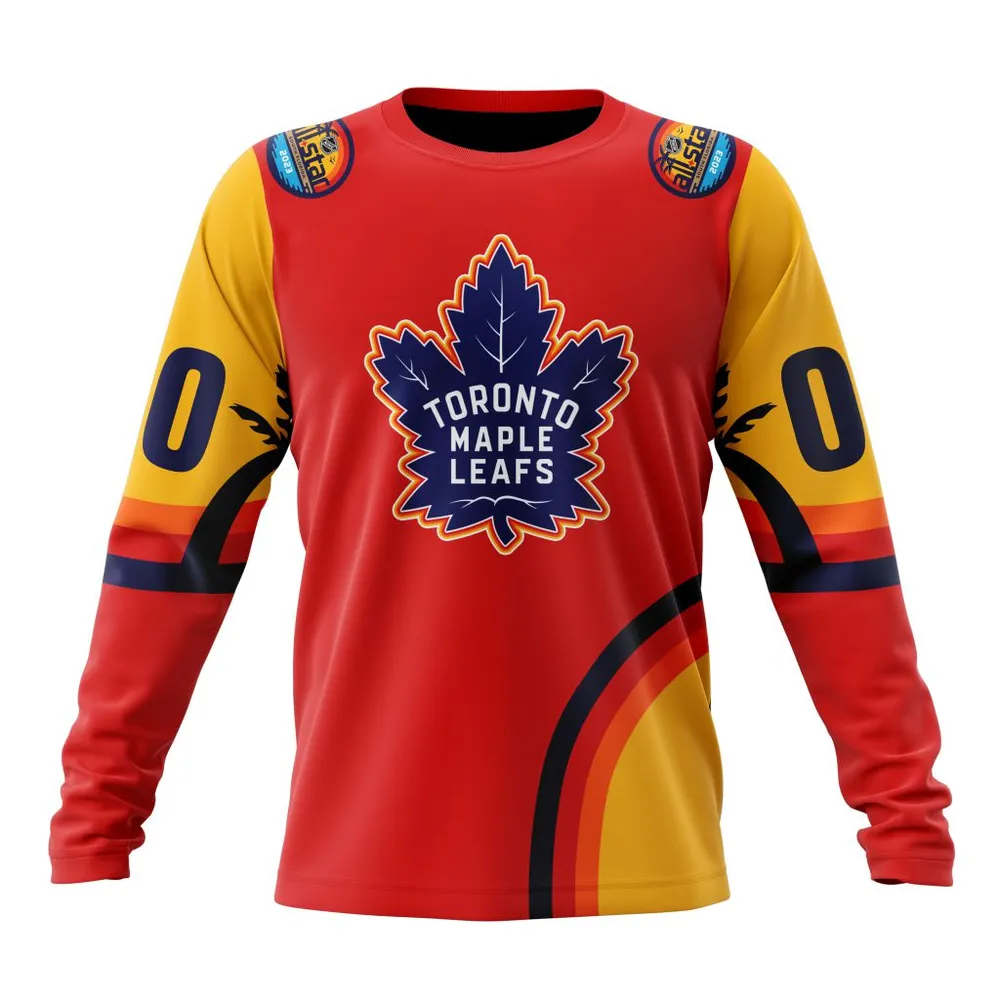 NHL Toronto Maple Leafs Special All-Star Game Design With Florida Sunset Long Sleeved Sweatshirt 