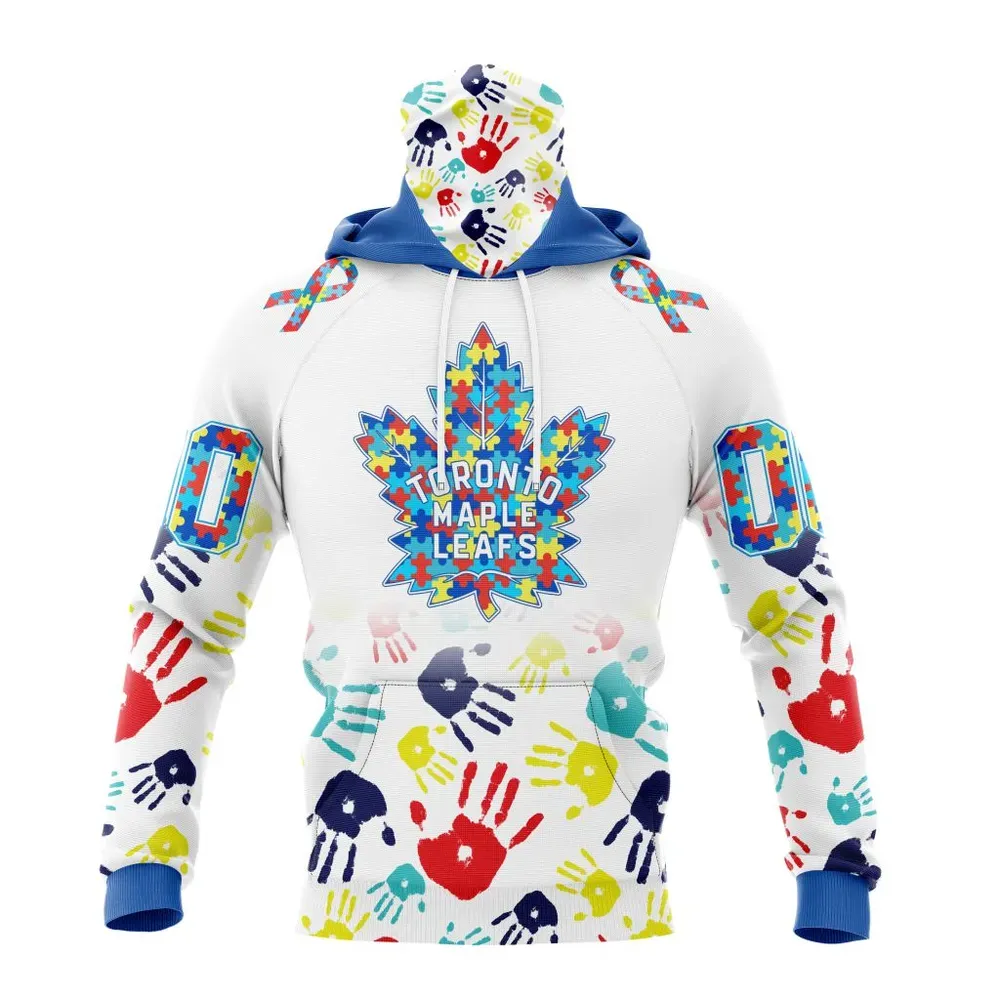 NHL Toronto Maple Leafs Special Autism Awareness Design St2203 Mask Hoodie