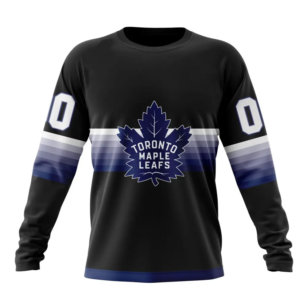 NHL Toronto Maple Leafs Special Black And Gradient Design St2301 Long Sleeved Sweatshirt 