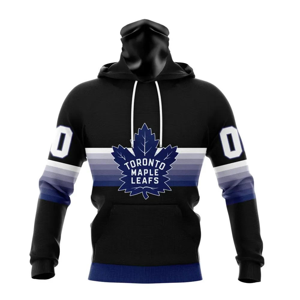 NHL Toronto Maple Leafs Special Black And Gradient Design St2301 Mask Hoodie