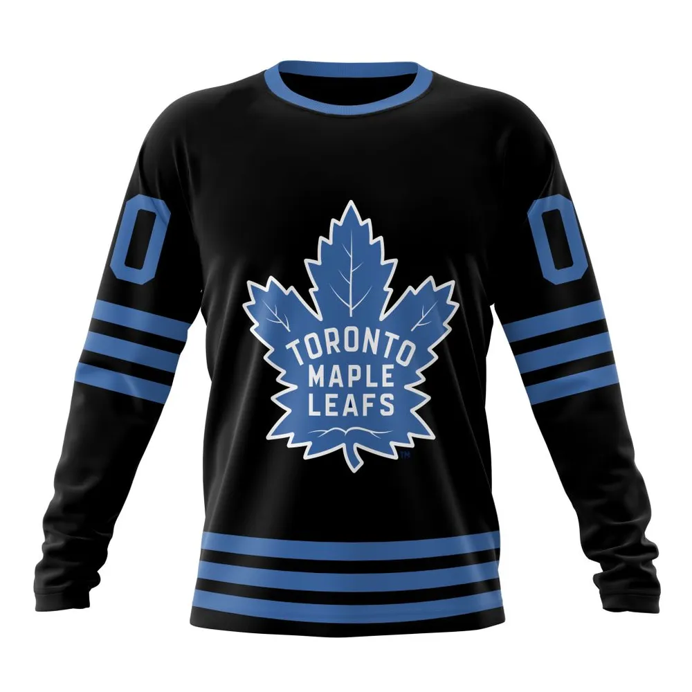 NHL Toronto Maple Leafs Special Blackout Design St2401 Long Sleeved Sweatshirt 