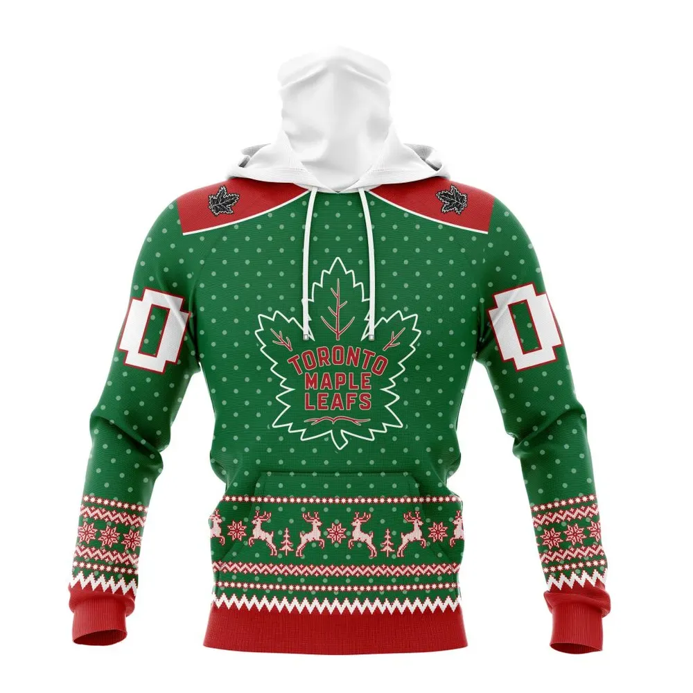 NHL Toronto Maple Leafs Special Christmas Apparel St2201 Mask Hoodie