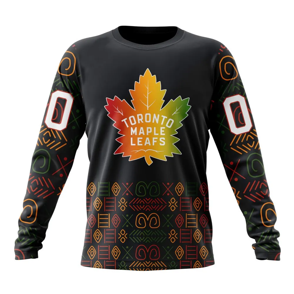 NHL Toronto Maple Leafs Special Design For Black History Month St2401 Long Sleeved Sweatshirt 