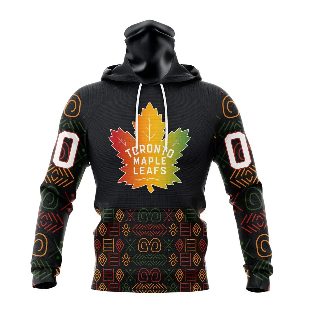 NHL Toronto Maple Leafs Special Design For Black History Month St2401 Mask Hoodie