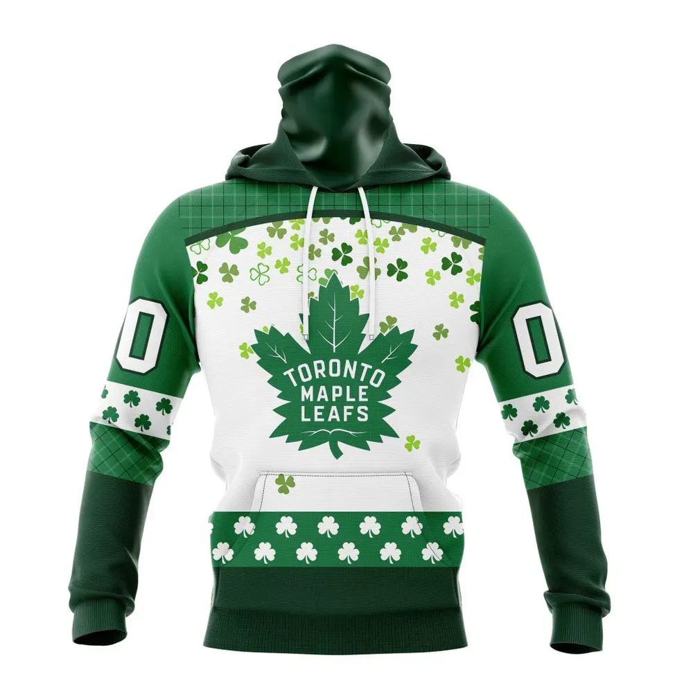 NHL Toronto Maple Leafs Special Design For St. Patrick Day St2401 Mask Hoodie