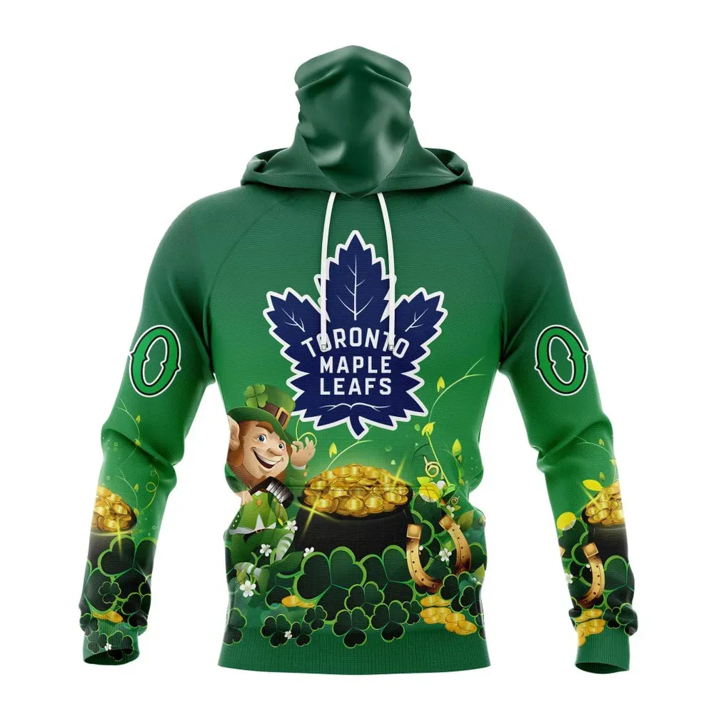 NHL Toronto Maple Leafs Special Design For St. Patrickâ€™S Day St2403 Mask Hoodie