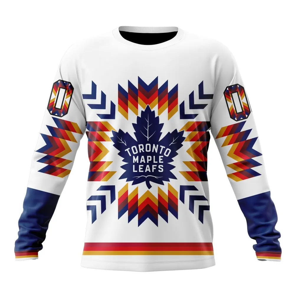 NHL Toronto Maple Leafs Special Design With Native Pattern St2302 Long Sleeved Sweatshirt 