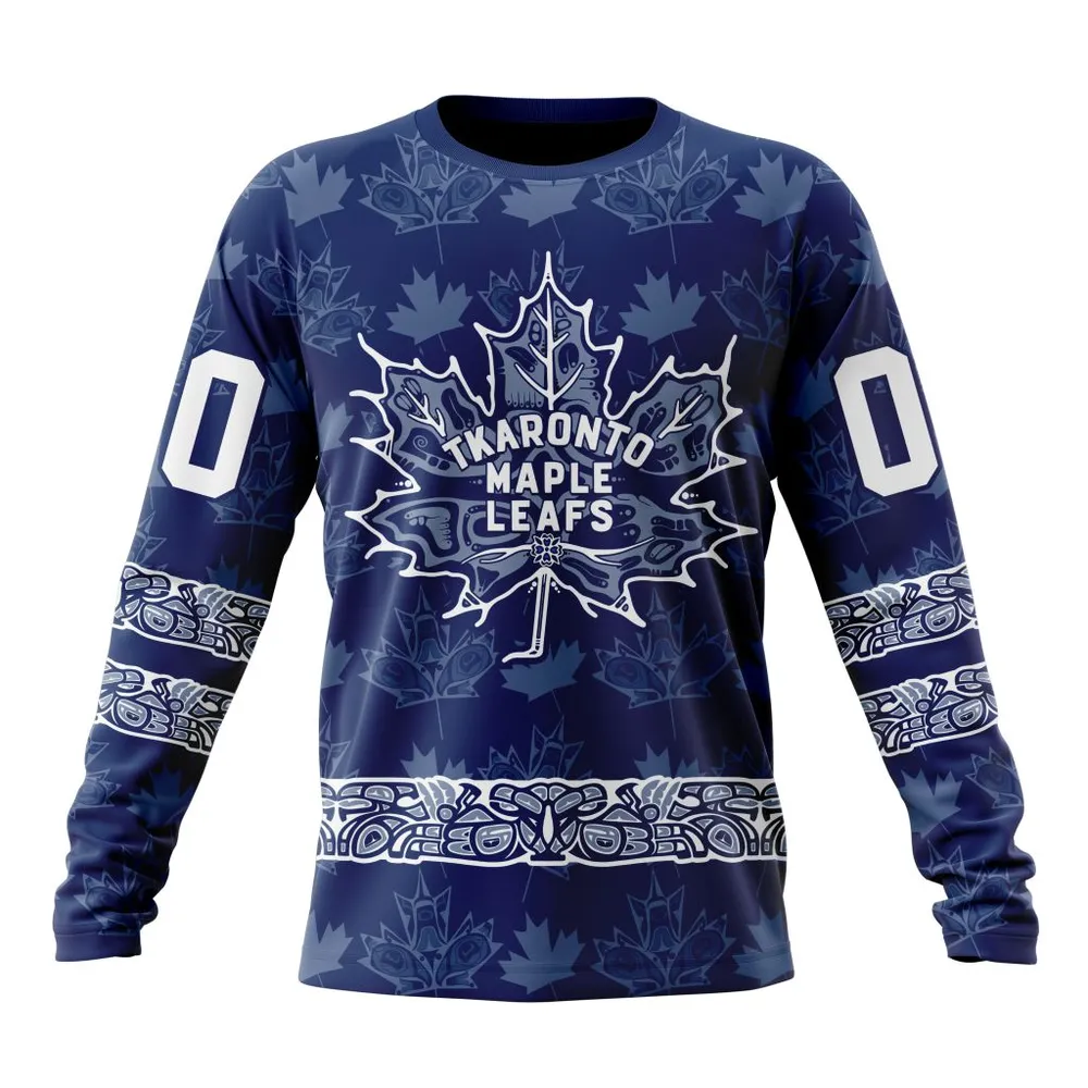 NHL Toronto Maple Leafs Special Design With Native Pattern St2303 Long Sleeved Sweatshirt 