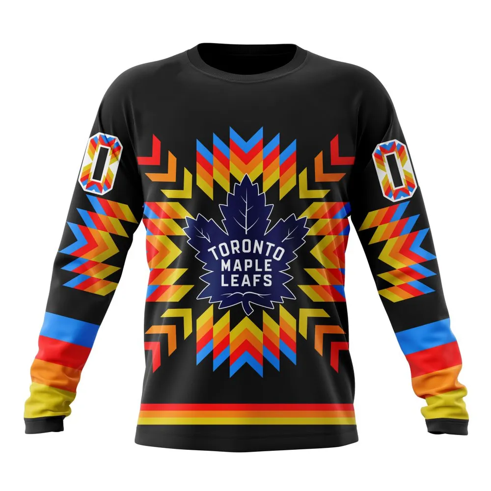 NHL Toronto Maple Leafs Special Design With Native Pattern St2306 Long Sleeved Sweatshirt 