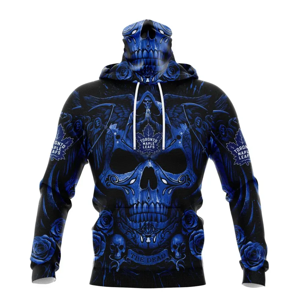 NHL Toronto Maple Leafs Special Design With Skull Art St2203 Mask Hoodie