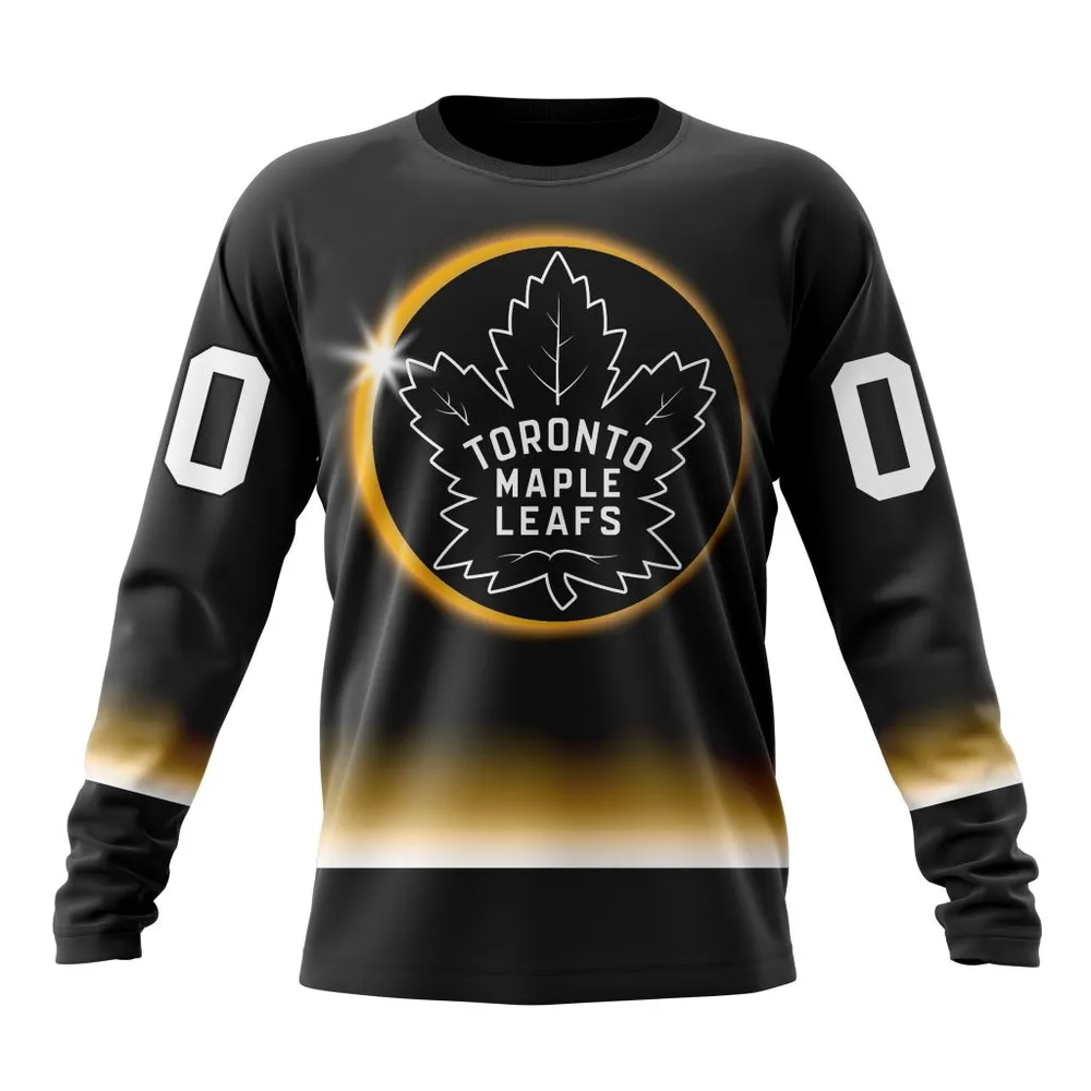 NHL Toronto Maple Leafs Special Eclipse Design St2401 Long Sleeved Sweatshirt 