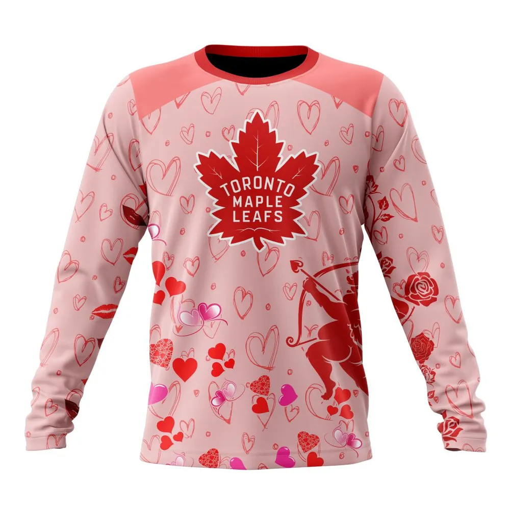 NHL Toronto Maple Leafs Special Gift For Valentines Day St2402 Long Sleeved Sweatshirt 