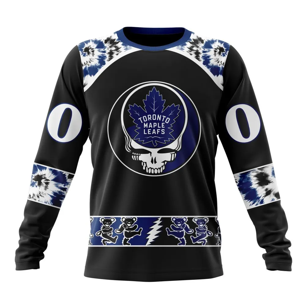 NHL Toronto Maple Leafs Special Grateful Dead Design St2301 Long Sleeved Sweatshirt 