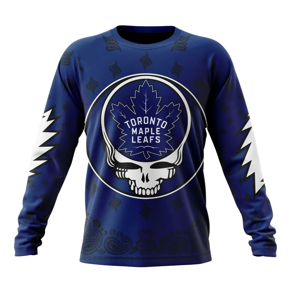 NHL Toronto Maple Leafs Special Grateful Dead Design St2303 Long Sleeved Sweatshirt 