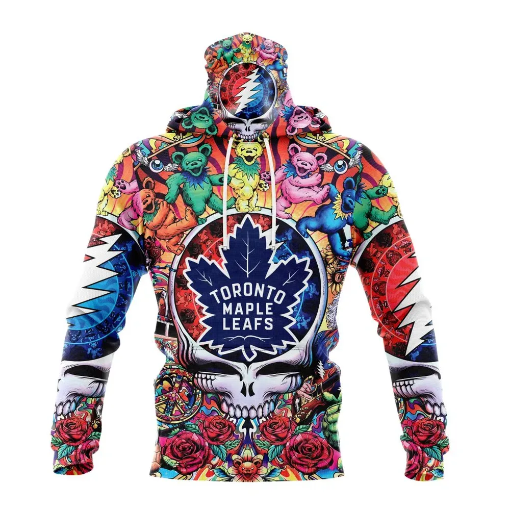 NHL Toronto Maple Leafs Special Grateful Dead Design St2304 Mask Hoodie