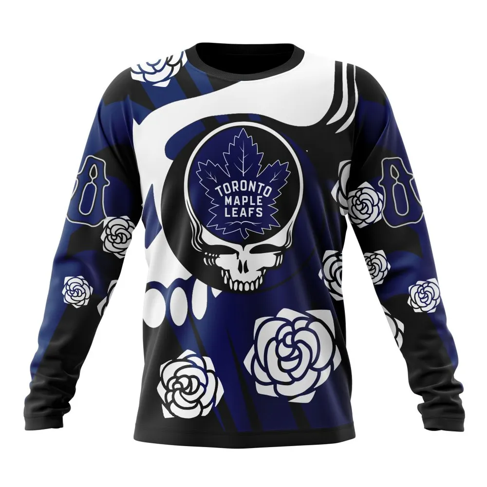 NHL Toronto Maple Leafs Special Grateful Dead Design St2305 Long Sleeved Sweatshirt 