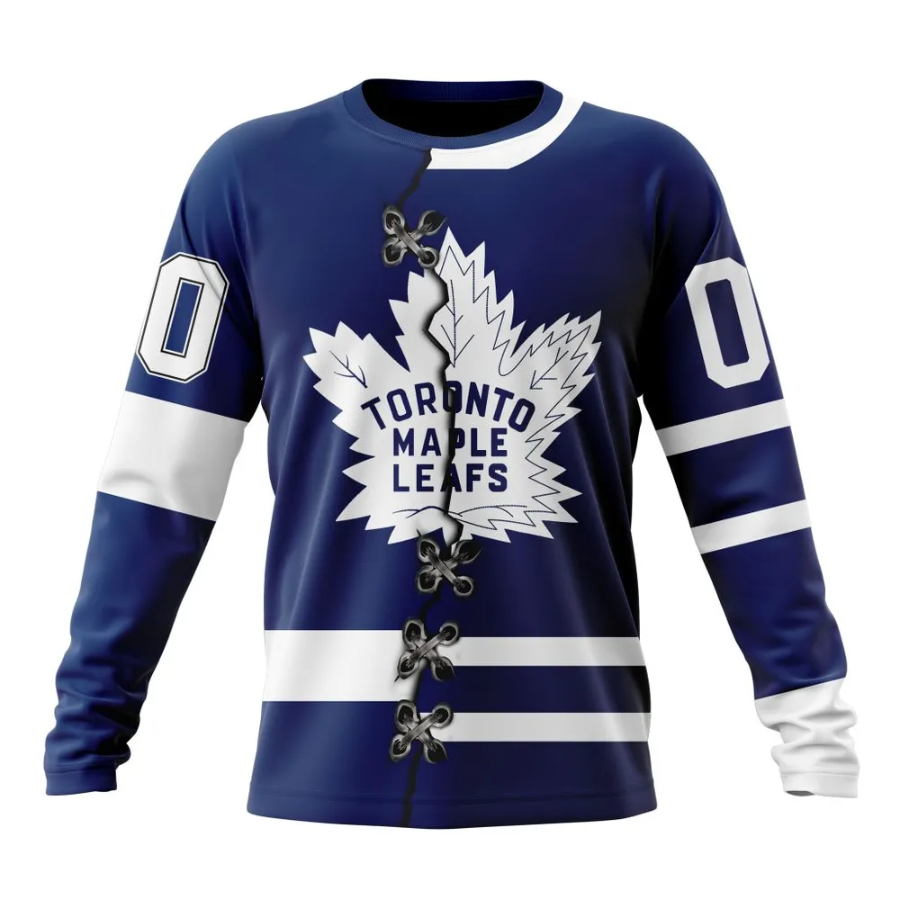 NHL Toronto Maple Leafs Special Home Mix Reverse Retro Personalized Kits Long Sleeved Sweatshirt 