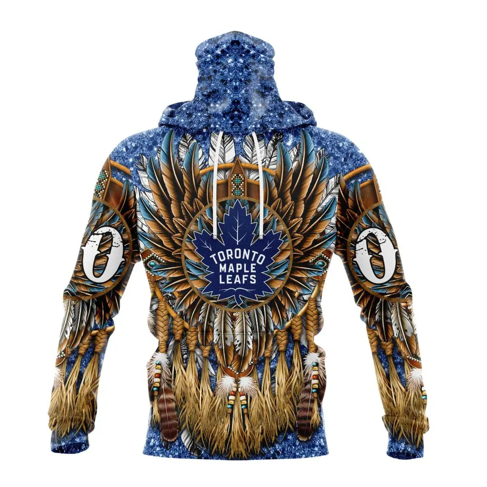 NHL Toronto Maple Leafs Special Native Costume Design St2201 Mask Hoodie