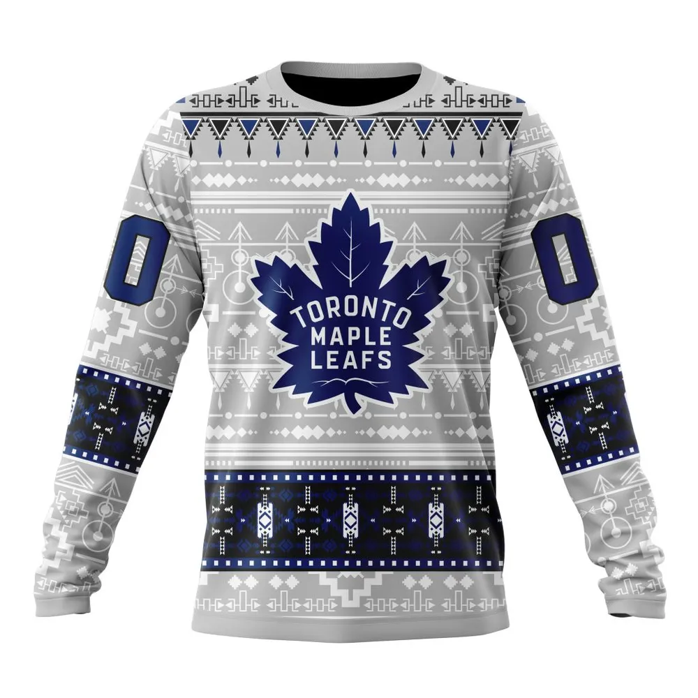 NHL Toronto Maple Leafs Special Native Design St2302 Long Sleeved Sweatshirt 