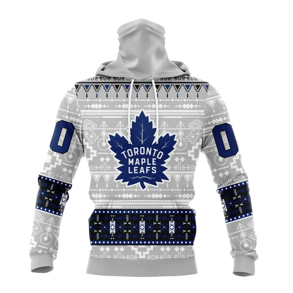 NHL Toronto Maple Leafs Special Native Design St2302 Mask Hoodie