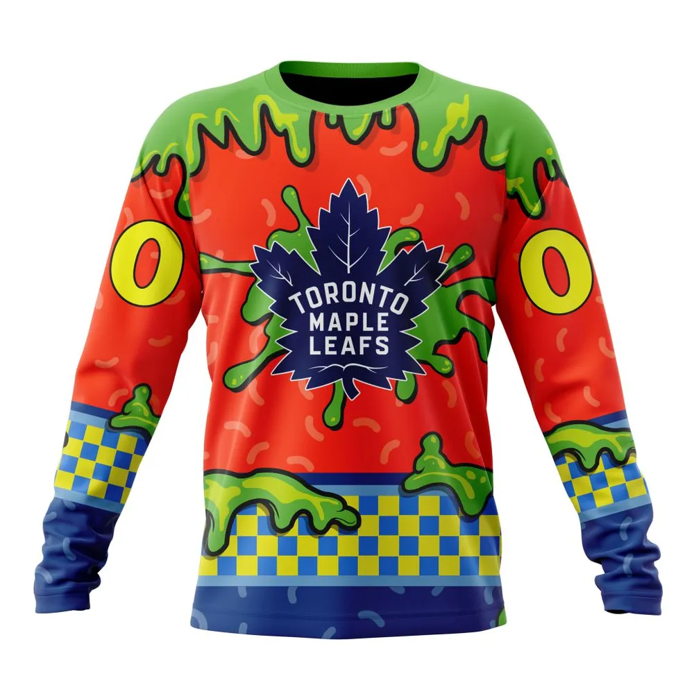 NHL Toronto Maple Leafs Special Nickelodeon Design St2301 Long Sleeved Sweatshirt 