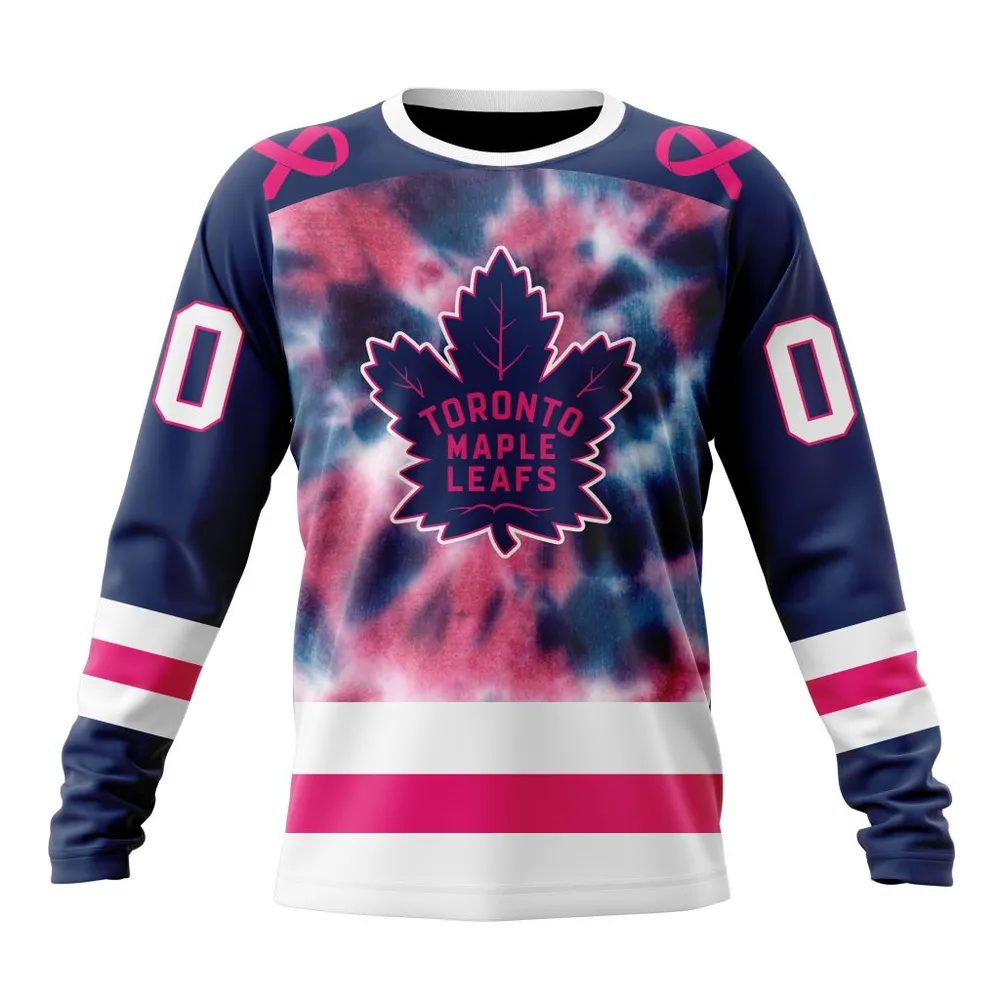 NHL Toronto Maple Leafs Special Pink October Fight Breast Cancer St2303 Long Sleeved Sweatshirt 