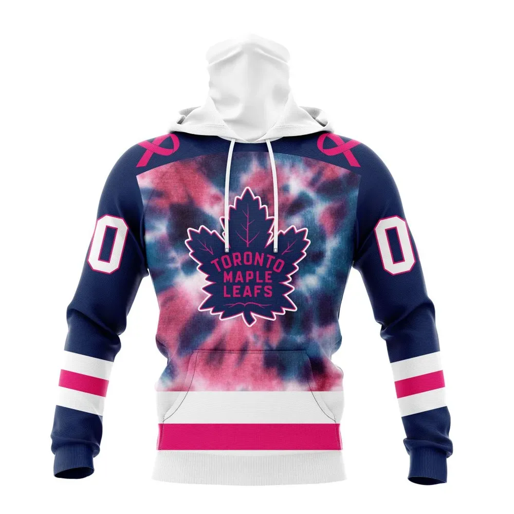 NHL Toronto Maple Leafs Special Pink October Fight Breast Cancer St2303 Mask Hoodie