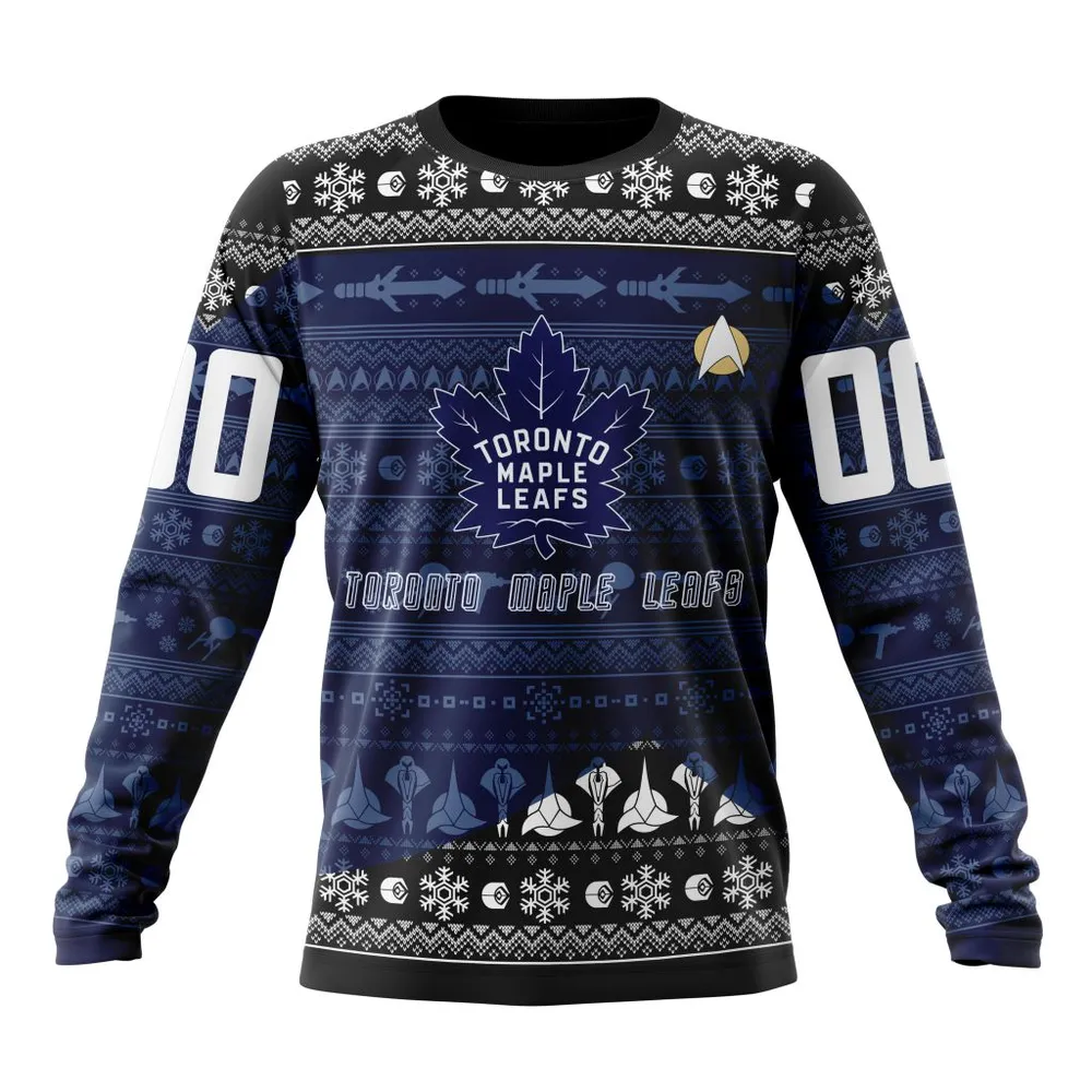 NHL Toronto Maple Leafs Special Star Trek Design St2201 Long Sleeved Sweatshirt 