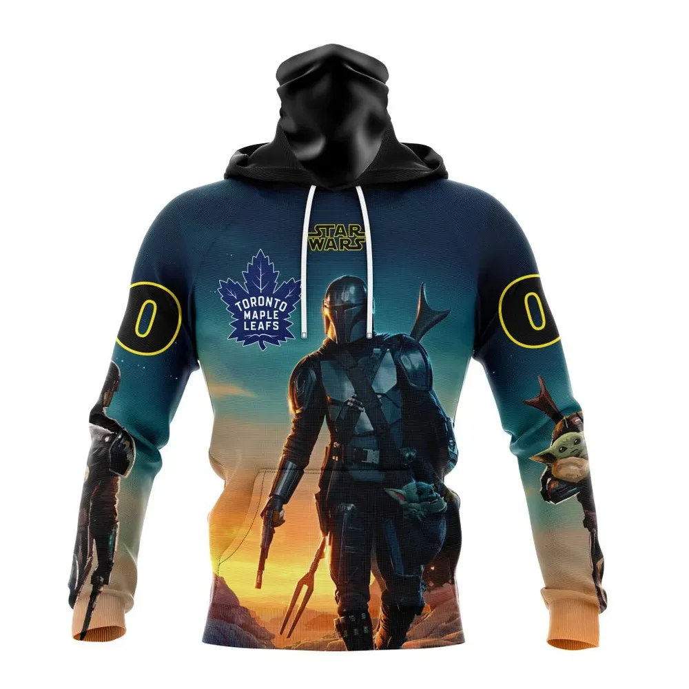 NHL Toronto Maple Leafs Special Star Wars The Mandalorian Design St2401 Mask Hoodie