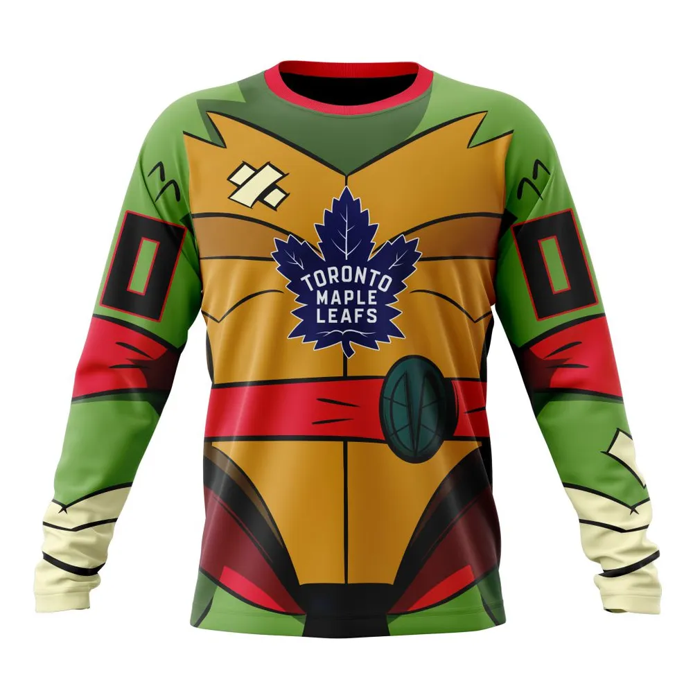 NHL Toronto Maple Leafs Special Teenage Mutant Ninja Turtles Design St2301 Long Sleeved Sweatshirt 