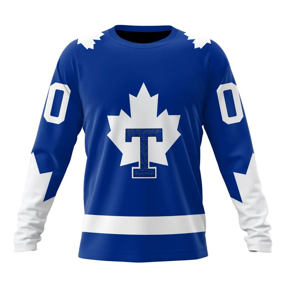 NHL Toronto Maple Leafs Special Two-Tone Design St2401 Long Sleeved Sweatshirt 