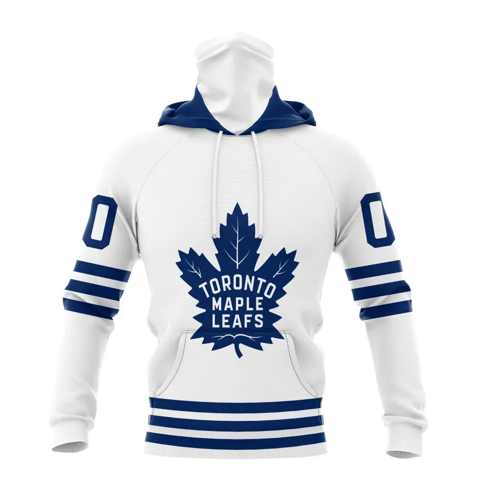 NHL Toronto Maple Leafs Special Whiteout Design St2401 Mask Hoodie